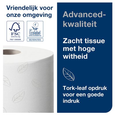 Toiletpapier Tork T9 Advanced SmartOne 2-laags 112m wit 472193