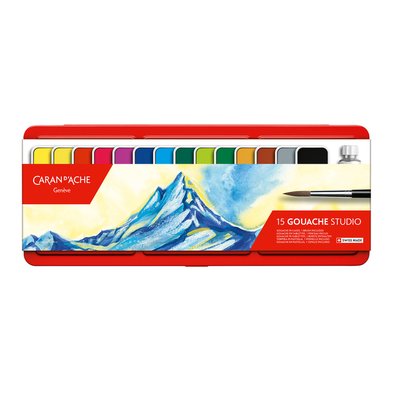 Gouache Caran d'Ache boîte de 15 couleurs