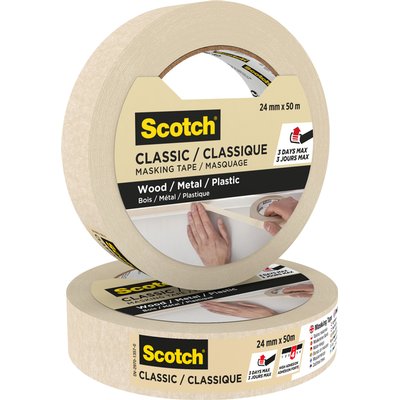 Afplaktape Scotch Classic 24mmx50m beige