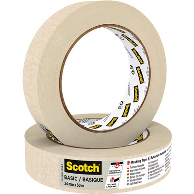 Afplaktape Scotch Basic 24mmx50m beige