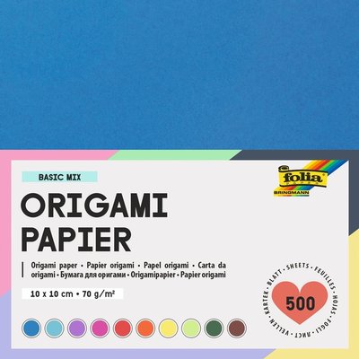 Feuilles de pliage Folia 70g 10x10cm assorti 500 feuilles