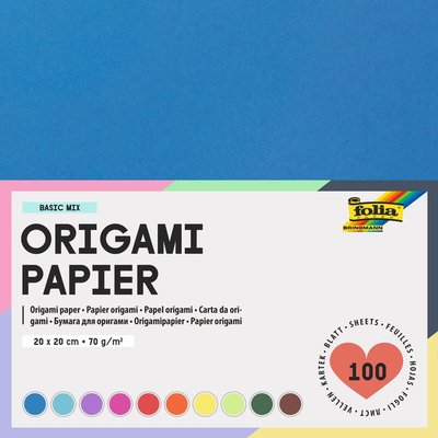 Feuilles de pliage Folia 70g 20x20cm assorti 100 feuilles