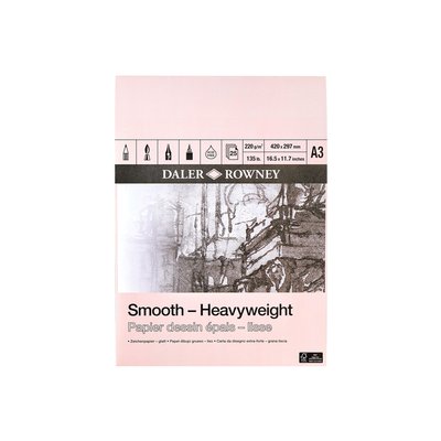 Tekenpapier Daler-Rowney Smooth Heavyweight 220gr A3 natuurlijk wit