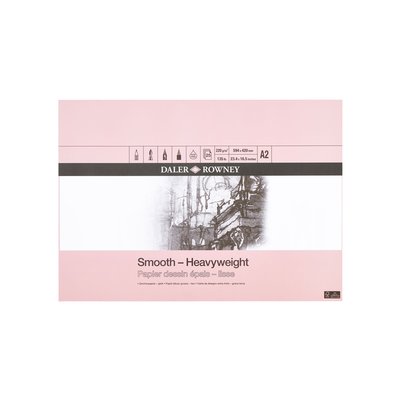 Tekenpapier Daler-Rowney Smooth Heavyweight 220gr A2 natuurlijk wit