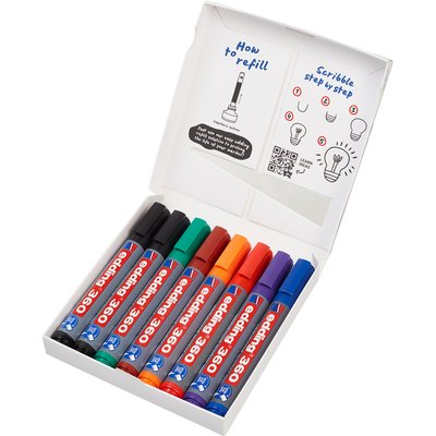 Whiteboardmarker edding 360 rond 1.5-3mm assorti 8 stuks