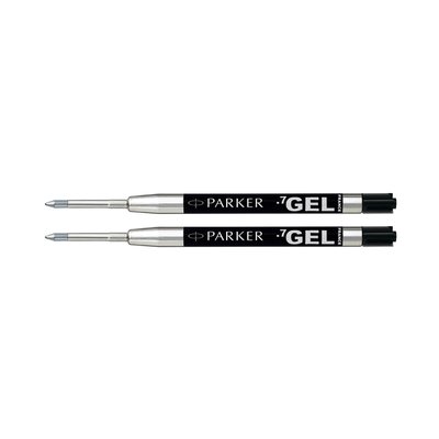Gelschrijvervulling Parker Quink medium zwart blister à 2 stuks