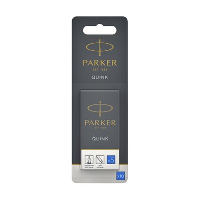Inktpatroon Parker Quink uitwasbaar blauw blister à 10 stuks