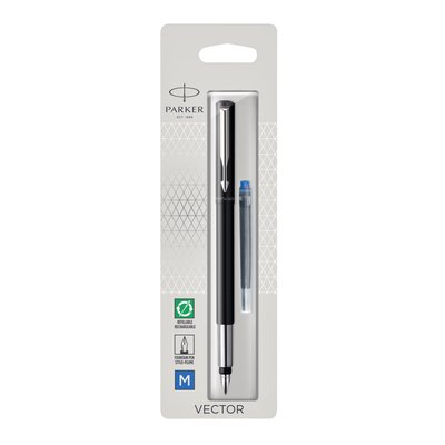 Vulpen Parker Vector black medium blister à 1 stuk
