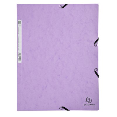 Elastomap Exacompta Aquarel A4 3 kleppen 400gr glanskarton lila