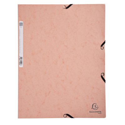 Elastomap Exacompta Aquarel A4 3 kleppen 400gr glanskarton roze