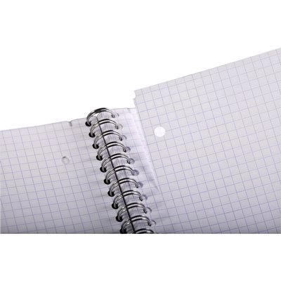Bloc de cours Clairefontaine Studium A4+ carreau 5x5mm 4 perf 80 pages assorti