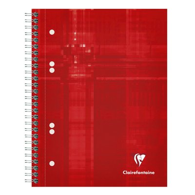 Collegeblok Clairefontaine Studium A5+ ruit 5x5mm 6-gaats 80 pagina's assorti
