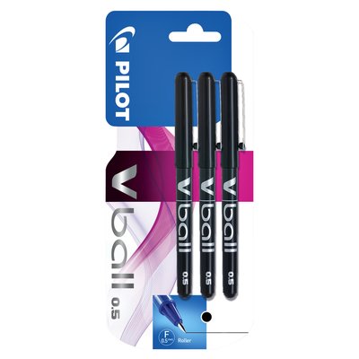 Roller PILOT V-Ball 05 Fin noir 3 pièces
