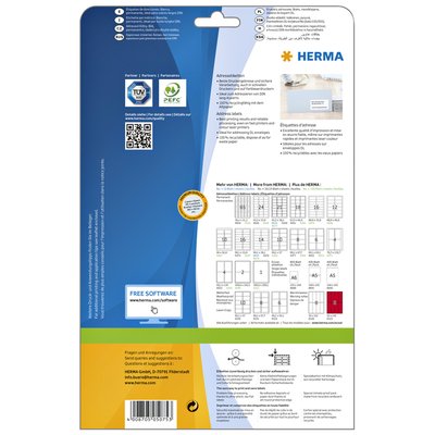 Etiket HERMA 5075 A4 99.1x33.8 mm premium wit 400 stuks