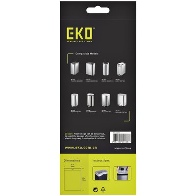 Afvalzak EKO MDPE type E met trekband 55x70cm 25-35L wit rol à 12 stuks