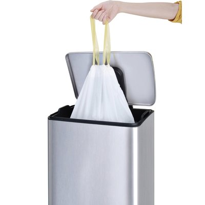 Afvalzak EKO MDPE type E met trekband 55x70cm 25-35L wit rol à 12 stuks