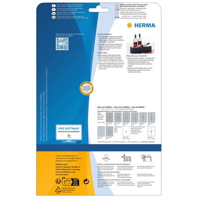 Etiquettes HERMA 8882 pour bouteille brillante 90x120mm