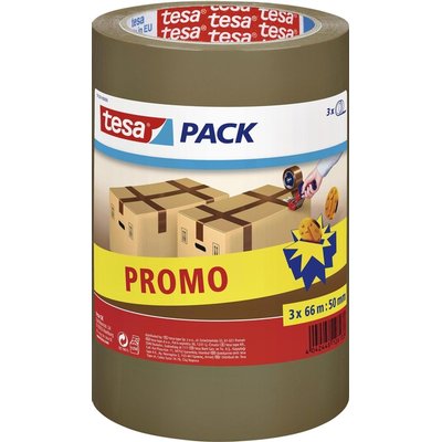 Verpakkingstape tesapack® 66mx50mm bruin promopack 3 rollen