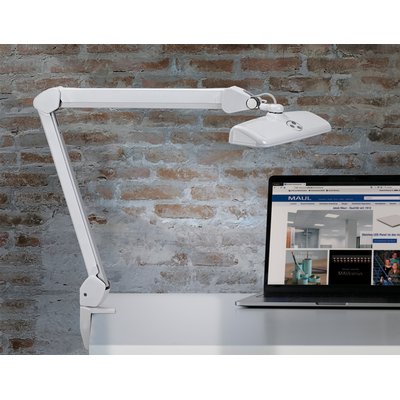 Werkpleklamp MAUL Intro LED tafelklem dimbaar wit