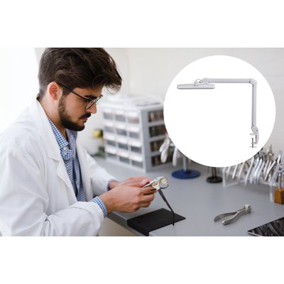 Werkpleklamp MAUL Intro LED tafelklem dimbaar wit