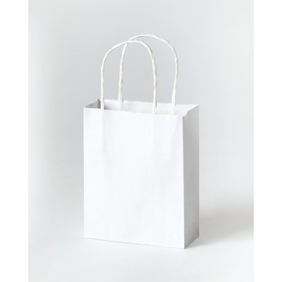 Sac en papier avec poignées 110g 12x15x5,5cm kraft blanc 20 pièces