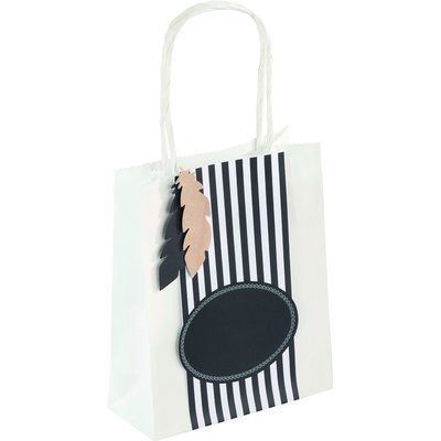 Sac en papier avec poignées 110g 12x15x5,5cm kraft blanc 20 pièces