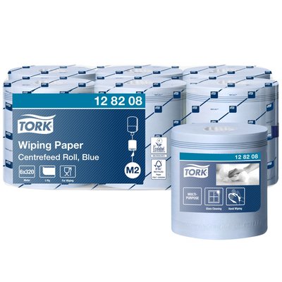 Poetspapier Tork M2 Advanced 1-laags 320m blauw 128208