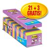 Memoblok Post-it 654 Super Sticky 76x76mm 21+3 gratis assorti foto