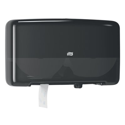 Toiletpapierdispenser Tork T2 Elevation jumbo klein duo zwart 555508