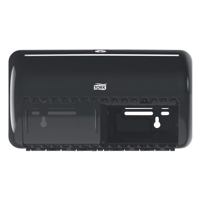 Toiletpapierdispenser Tork T4 Elevation duo zwart 557008