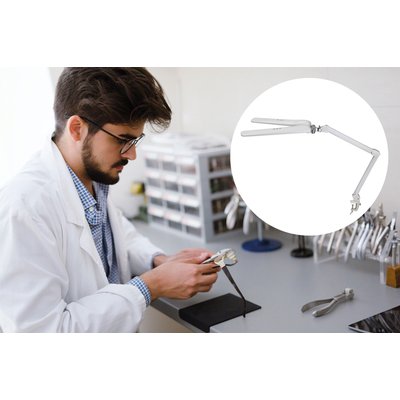 Lampe de bureau MAULcraft duo LED Pince table intensité variable blanc