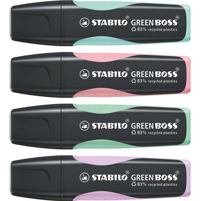 Surligneur Stabilo GREEN BOSS 6070/4 pastel assorti étui 4 pièces