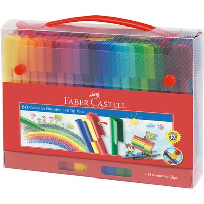 Kleurstiften Faber-Castell Connector assorti koffer à 60 stuks