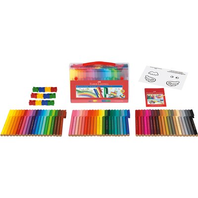 Kleurstiften Faber-Castell Connector assorti koffer à 60 stuks