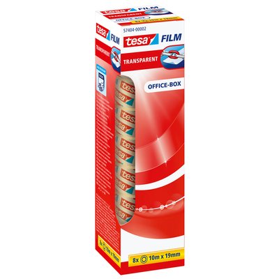 Plakband tesafilm® 10mx19mm transparant 8 rollen