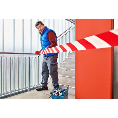 Ruban de signalisation tesa® Signal 100mx80mm rouge/blanc