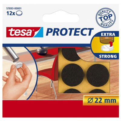 Beschermvilt tesa® Protect anti-kras Ø22mm bruin 12 stuks