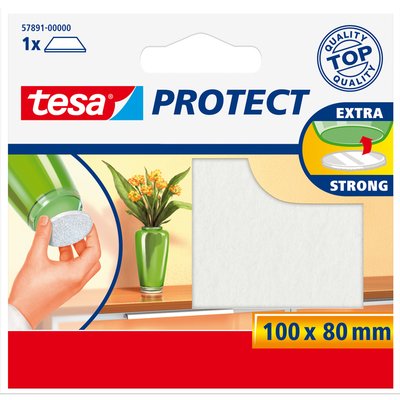 Feutrine anti-rayures tesa® Protect 80x100mm blanc