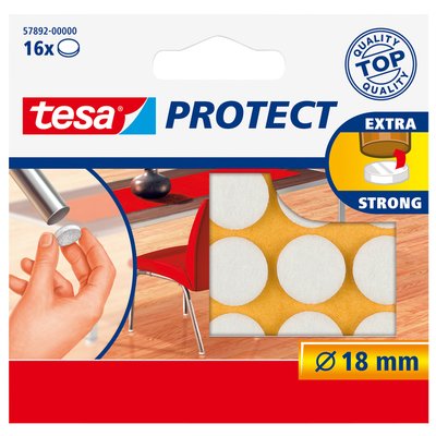 Feutrine anti-rayures tesa® Protect Ø18mm blanc 16 pièces