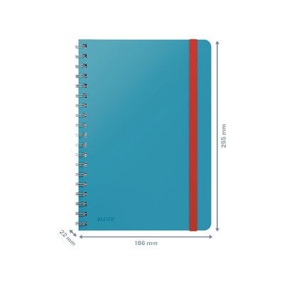 Cahier de notes Leitz Cosy spirale B5 ligné 160 pages 100g bleu