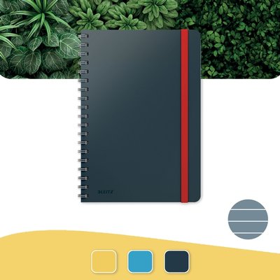 Cahier de notes Leitz Cosy spirale B5 ligné 160 pages 100g gris