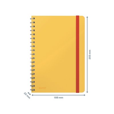 Cahier de notes Leitz Cosy B5 spirale ligné 160 pages 100g jaune