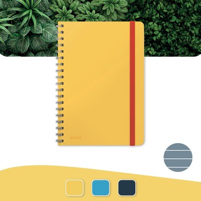 Cahier de notes Leitz Cosy B5 spirale ligné 160 pages 100g jaune