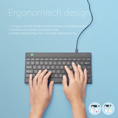 Clavier ergonomique compact R-Go Tools Break QWERTY noir