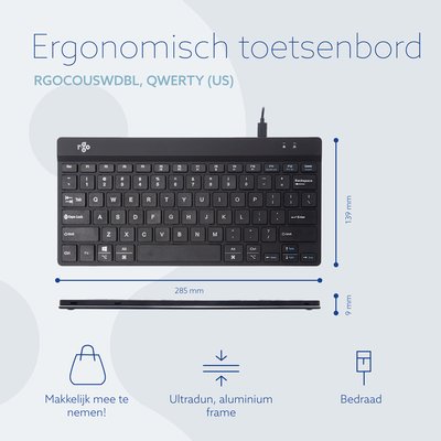Clavier ergonomique compact R-Go Tools Break QWERTY noir