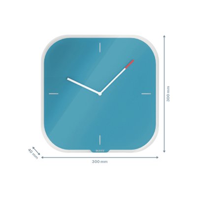 Horloge murale Leitz Cosy en verre bleu