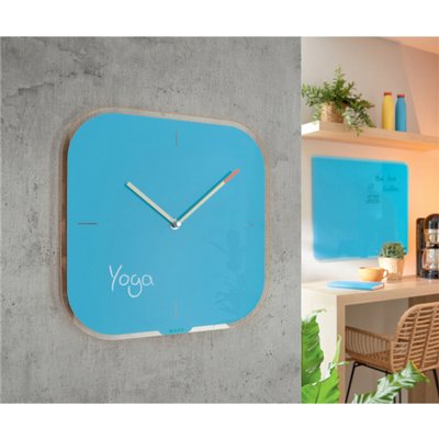 Horloge murale Leitz Cosy en verre bleu