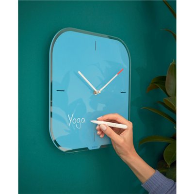Horloge murale Leitz Cosy en verre bleu