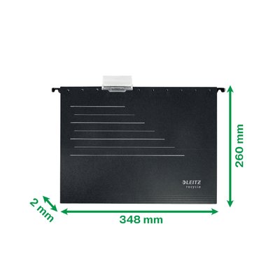 Hangmap Leitz Alpha Recycle A4 verticaal V-bodem zwart