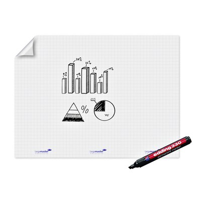 Magic-Chart Legamaster flipchart XL 90x120cm wit met ruit 15 vel